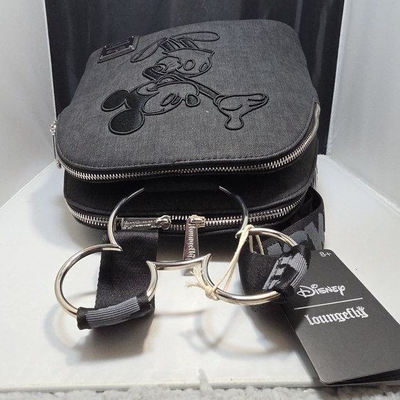 Loungefly Disney Mickey Mouse Figural Denim Mini Backpack NWT - Picture 8 of 9